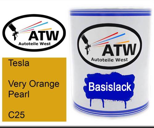 Tesla, Very Orange Pearl, C25: 1L Lackdose, von ATW Autoteile West.